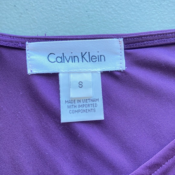 Calvin Klein Tank Top Y2K Size S Purple Faux Wrap Front Sexy - Picture 4 of 8
